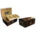 The Montgomery 150 Count Lacquer Studded Chest Humidor w/ Polished Hardware